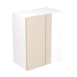 Kitchen Kit Slab 600mm Blind Corner Wall Cabinet - Super Gloss - Cashmere - Flatpacked - FKKF0116