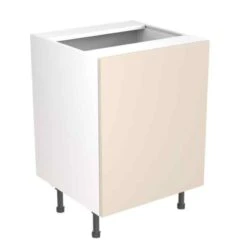 Kitchen Kit Slab 600mm Sink/Hob Cabinet - Super Gloss - Cashmere - Flatpacked - FKKF0135