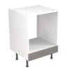 Kitchen Kit Slab 600mm Base Oven Cabinet - Super Gloss - Dust Grey - Flatpacked - FKKF0305