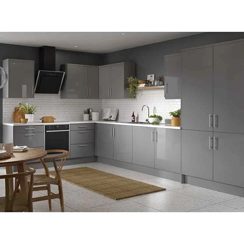 Kitchen Kit Slab 600mm Bridging Cabinet - Super Gloss - Dust Grey - Flatpacked - FKKF0319 2 Kitchen Kit Slab 600mm Bridging Cabinet - Super Gloss - Dust Grey - Flatpacked - FKKF0319 - Image 2