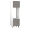 Kitchen Kit Slab 600mm Tall Double Oven Housing - Super Gloss - Dust Grey - Flatpacked - FKKF0321