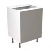 Kitchen Kit Slab 600mm Sink/Hob Cabinet - Super Gloss - Dust Grey - Flatpacked - FKKF0335