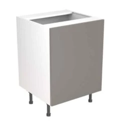 Kitchen Kit Slab 600mm Sink/Hob Cabinet - Super Gloss - Dust Grey - Flatpacked - FKKF0335