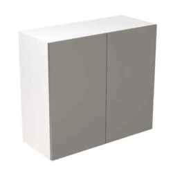 Kitchen Kit Slab 800mm Wall Cabinet - Super Gloss - Dust Grey - Flatpacked - FKKF0338