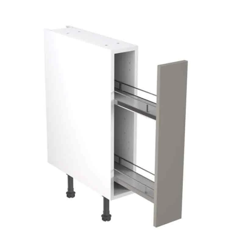 Kitchen Kit Slab 150mm Pull Out Base Cabinet - Super Gloss - Dust Grey - Flatpacked - FKKF0351 1 Kitchen Kit Slab 150mm Pull Out Base Cabinet - Super Gloss - Dust Grey - Flatpacked - FKKF0351