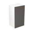 Kitchen Kit Slab 400mm Wall Cabinet - Super Gloss - Graphite - Flatpacked - FKKF0412