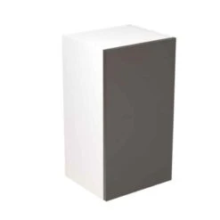 Kitchen Kit Slab 400mm Wall Cabinet - Super Gloss - Graphite - Flatpacked - FKKF0412