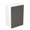 Kitchen Kit Slab 500mm Wall Cabinet - Super Gloss - Graphite - Flatpacked - FKKF0413