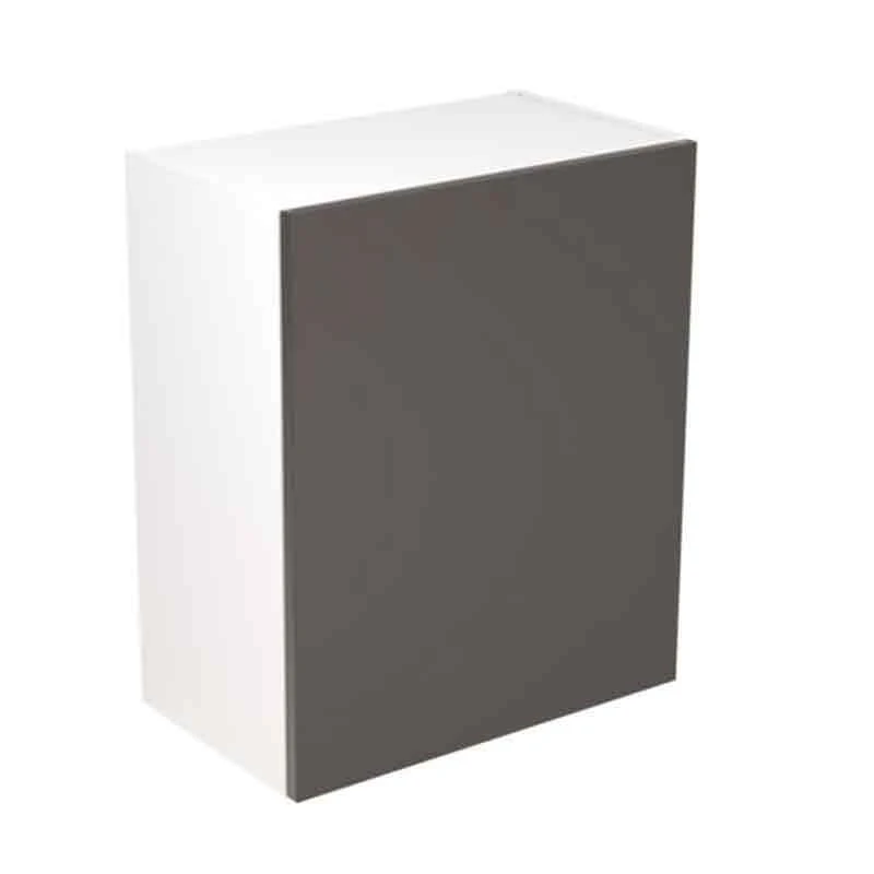 Kitchen Kit Slab 600mm Wall Cabinet - Super Gloss - Graphite - Flatpacked - FKKF0414 1 Kitchen Kit Slab 600mm Wall Cabinet - Super Gloss - Graphite - Flatpacked - FKKF0414