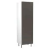 Kitchen Kit Slab 600mm Tall 70/30 Fridge/Freezer Housing - Super Gloss - Graphite - Flatpacked - FKKF0422