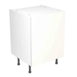 Kitchen Kit Slab 600mm Base Cabinet - Ultra Matt - White - Flatpacked - FKKF0504