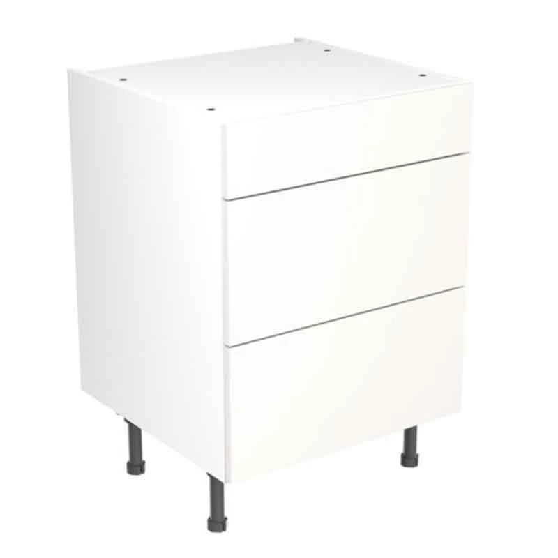 Kitchen Kit Slab 600mm 3 Drawer Base Cabinet - Ultra Matt - White - Latpacked - FKKF0506 1 Kitchen Kit Slab 600mm 3 Drawer Base Cabinet - Ultra Matt - White - Latpacked - FKKF0506