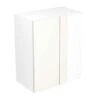 Kitchen Kit Slab 600mm Blind Corner Wall Cabinet - Ultra Matt - White - Flatpacked - FKKF0516