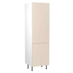 Kitchen Kit Slab 600mm Tall Larder Cabinet - Ultra Matt - Cashmere - Flatpacked - FKKF0634