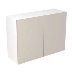 Kitchen Kit Slab 1000mm Wall Cabinet - Ultra Matt - Light Grey - Flatpacked - FKKF0715