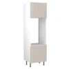 Kitchen Kit Slab 600mm Tall Double Oven Housing - Ultra Matt - Light Grey - Flatpacked - FKKF0721