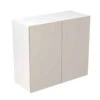 Kitchen Kit Slab 800mm Wall Cabinet - Ultra Matt - Light Grey - Flatpacked - FKKF0738