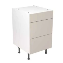 Kitchen Kit Slab 500mm 3 Drawer Base Cabinet - Ultra Matt - Light Grey - Flatpacked - FKKF0741