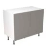 Kitchen Kit Slab 1000mm Base Cabinet - Ultra Matt - Dust Grey - Flatpacked - FKKF0808