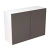 Kitchen Kit Slab 1000mm Wall Cabinet - Ultra Matt - Graphite - Flatpacked - FKKF0915