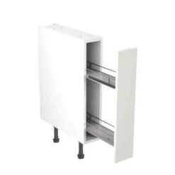 Kitchen Kit Shaker 150mm Pull Out Base Cabinet - Ultra Matt - White - Flatpacked - FKKH0551