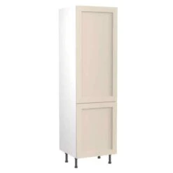 Kitchen Kit Shaker 600mm Tall Larder Cabinet - Ultra Matt - Cashmere - Flatpacked - FKKH0634