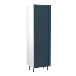 Kitchen Kit Shaker 600mm Tall Larder Cabinet - Ultra Matt - Indigo Blue - Flatpacked - FKKH1334