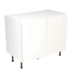 Kitchen Kit J-Pull 1000mm Base Cabinet - Super Gloss - White - Flatpacked - FKKJ0008