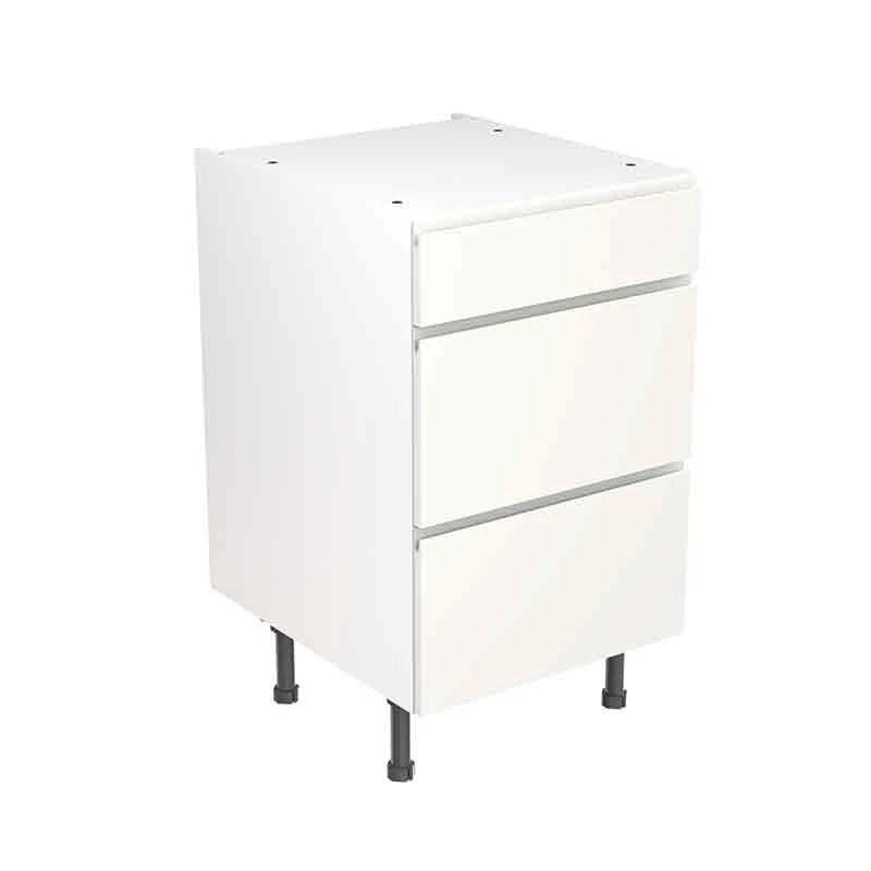 Kitchen Kit J-Pull 500mm 3 Drawer Base Cabinet - Super Gloss - White - Flatpacked - FKKJ0041 1 Kitchen Kit J-Pull 500mm 3 Drawer Base Cabinet - Super Gloss - White - Flatpacked - FKKJ0041