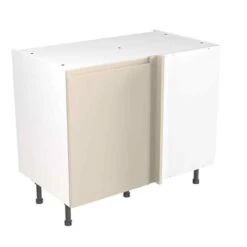 Kitchen Kit J-Pull 1000mm Blind Corner Base Cabinet - Super Gloss - Cashmere - Flatpacked - FKKJ0109