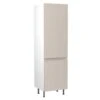Kitchen Kit J-Pull 600mm Tall 70/30 Fridge/Freezer Housing - Super Gloss - Light Grey - Flatpacked - FKKJ0222