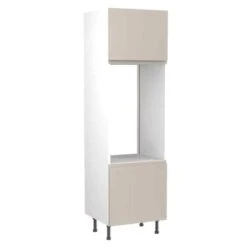Kitchen Kit J-Pull 600mm Tall Double Oven Housing - Ultra Matt - Light Grey - Flatpacked - FKKJ0721