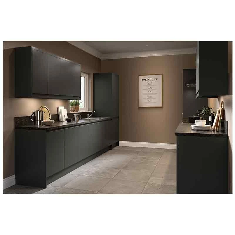 Kitchen Kit J-Pull 400mm Base Cabinet - Ultra Matt - Graphite - Flatpacked - FKKJ0902 2 Kitchen Kit J-Pull 400mm Base Cabinet - Ultra Matt - Graphite - Flatpacked - FKKJ0902 - Image 2