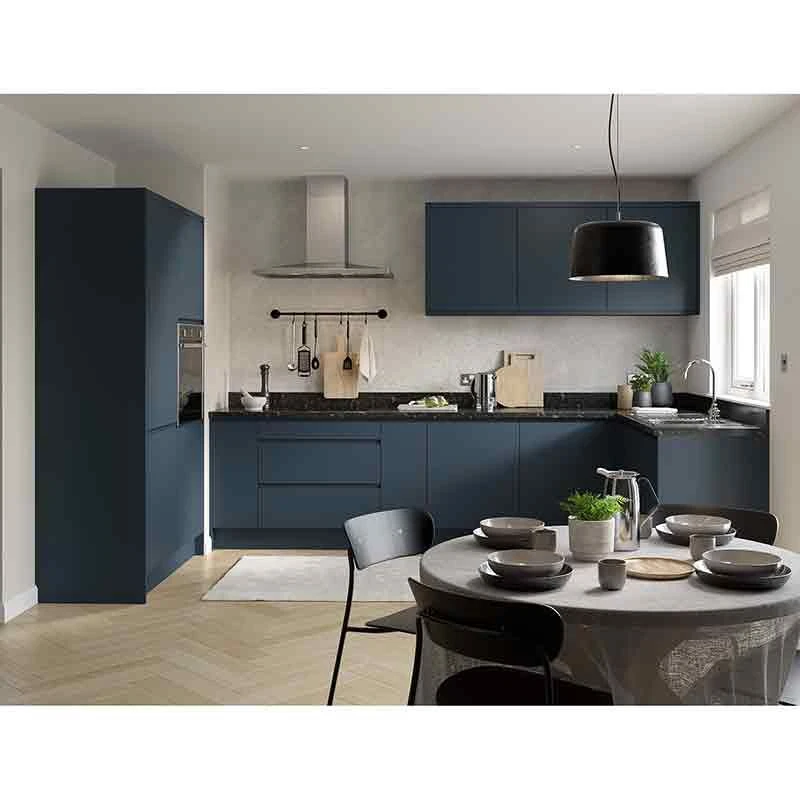Kitchen Kit J-Pull 800mm Wall Cabinet - Ultra Matt - Indigo Blue - Flatpacked - FKKJ1338 2 Kitchen Kit J-Pull 800mm Wall Cabinet - Ultra Matt - Indigo Blue - Flatpacked - FKKJ1338 - Image 2