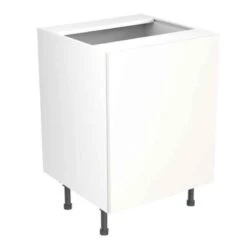 Kitchen Kit Value Slab 600mm Sink/Hob Cabinet - Standard Matt - White - Flatpacked - FKKM1035