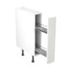Kitchen Kit Value Slab 150mm Pull Out Base Cabinet - Standard Matt - White - Flatpacked - FKKM1051