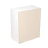 Kitchen Kit Rigid Slab 600mm Wall Cabinet - Super Gloss - Cashmere - Pre-Assembled - RKKF0114