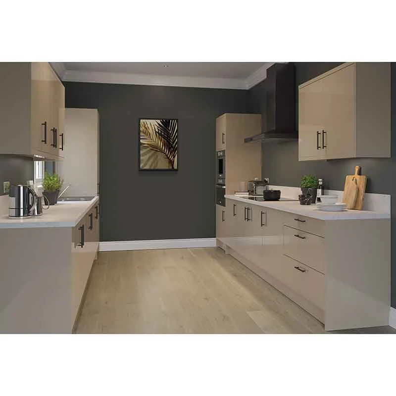 Kitchen Kit Rigid Slab 600mm Wall Cabinet - Super Gloss - Cashmere - Pre-Assembled - RKKF0114 2 Kitchen Kit Rigid Slab 600mm Wall Cabinet - Super Gloss - Cashmere - Pre-Assembled - RKKF0114 - Image 2