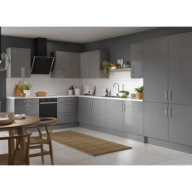 Kitchen Kit Rigid Slab 300mm Wall Cabinet - Super Gloss - Dust Grey - Pre-Assembled - RKKF0311 2 Kitchen Kit Rigid Slab 300mm Wall Cabinet - Super Gloss - Dust Grey - Pre-Assembled - RKKF0311 - Image 2