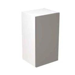 Kitchen Kit Rigid Slab 400mm Wall Cabinet - Super Gloss - Dust Grey - Pre-Assembled - RKKF0312
