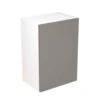 Kitchen Kit Rigid Slab 500mm Wall Cabinet - Super Gloss - Dust Grey - Pre-Assembled - RKKF0313