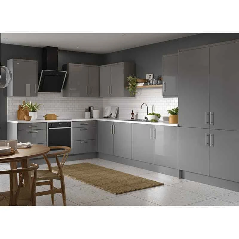 Kitchen Kit Rigid Slab 500mm Wall Cabinet - Super Gloss - Dust Grey - Pre-Assembled - RKKF0313 2 Kitchen Kit Rigid Slab 500mm Wall Cabinet - Super Gloss - Dust Grey - Pre-Assembled - RKKF0313 - Image 2