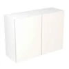 Kitchen Kit Rigid Slab 1000mm Wall Cabinet - Ultra Matt - White - Pre-Assembled - RKKF0515