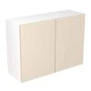 Kitchen Kit Rigid Slab 1000mm Wall Cabinet - Ultra Matt - Cashmere - Pre-Assembled - RKKF0615
