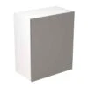 Kitchen Kit Rigid Slab 600mm Wall Cabinet - Ultra Matt - Dust Grey - Pre-Assembled - RKKF0814