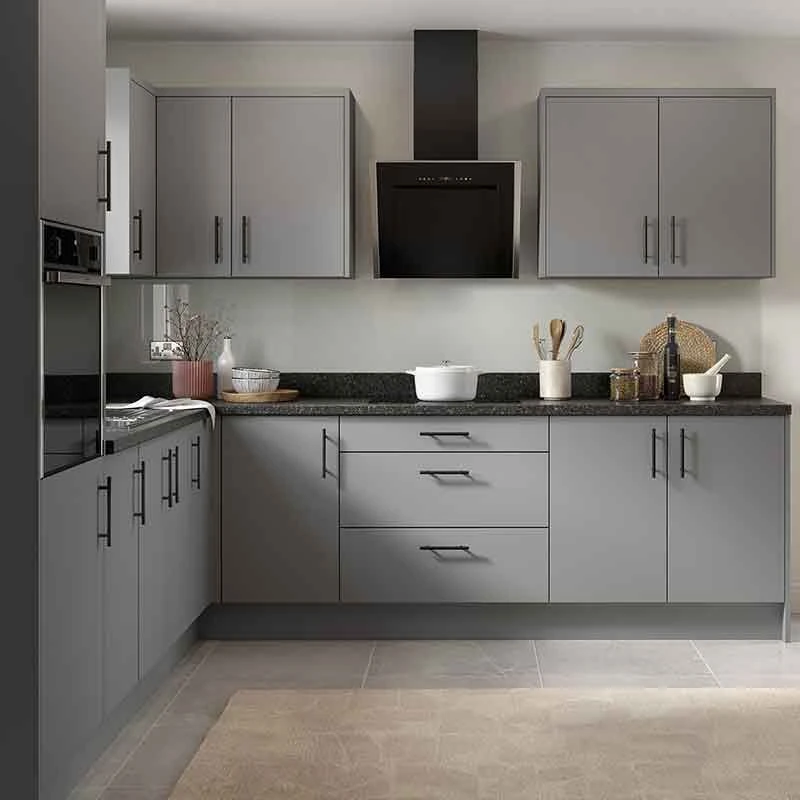 Kitchen Kit Rigid Slab 450mm Wall Cabinet - Ultra Matt - Dust Grey - Pre-Assembled - RKKF0840 2 Kitchen Kit Rigid Slab 450mm Wall Cabinet - Ultra Matt - Dust Grey - Pre-Assembled - RKKF0840 - Image 2