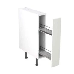 Kitchen Kit Rigid Shaker 150mm Pull Out Base Cabinet - Ultra Matt - White - Pre-Assembled - RKKH0551