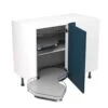 Kitchen Kit Rigid Shaker 1000mm Blind Corner Base Cabinet With Pull Out Left Cabinet - Ultra Matt - Indigo Blue - Pre-Assembled - RKKH1356