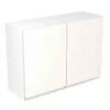 Kitchen Kit Rigid J-Pull 1000mm Wall Cabinet - Super Gloss - White - Pre-Assembled - RKKJ0015