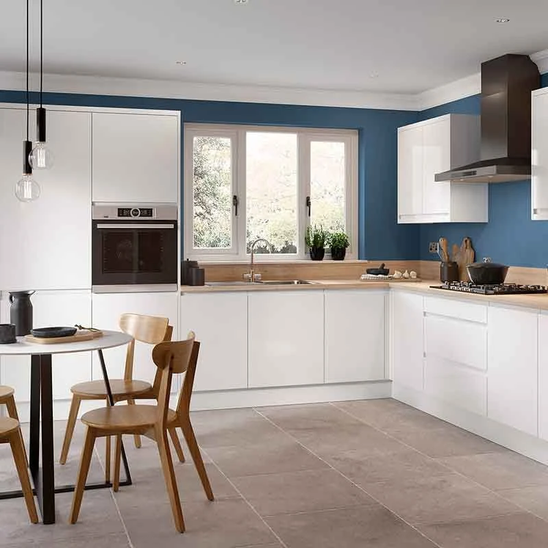 Kitchen Kit Rigid J-Pull 600mm Blind Corner Wall Cabinet - Super Gloss - White - Pre-Assembled - RKKJ0016 2 Kitchen Kit Rigid J-Pull 600mm Blind Corner Wall Cabinet - Super Gloss - White - Pre-Assembled - RKKJ0016 - Image 2